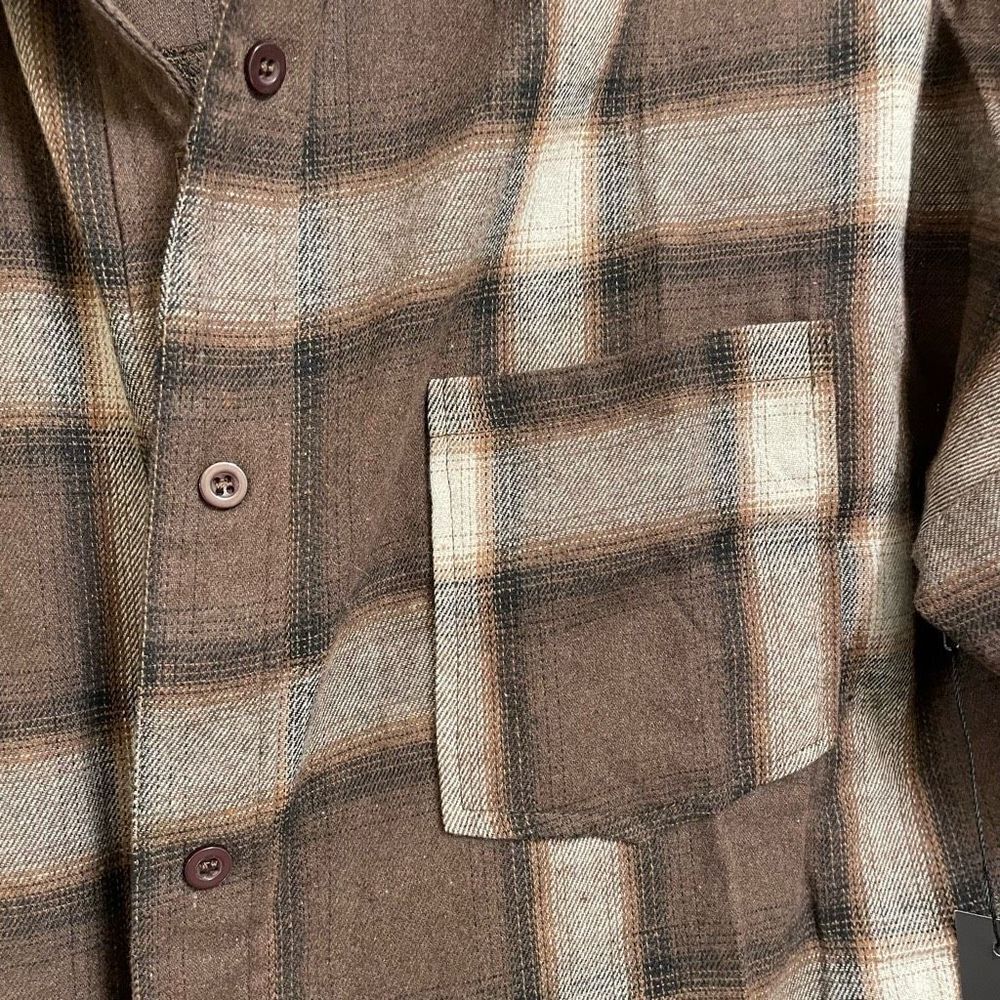 Baylor Brown Flannel Fall Winter Button Down Flan… - image 3